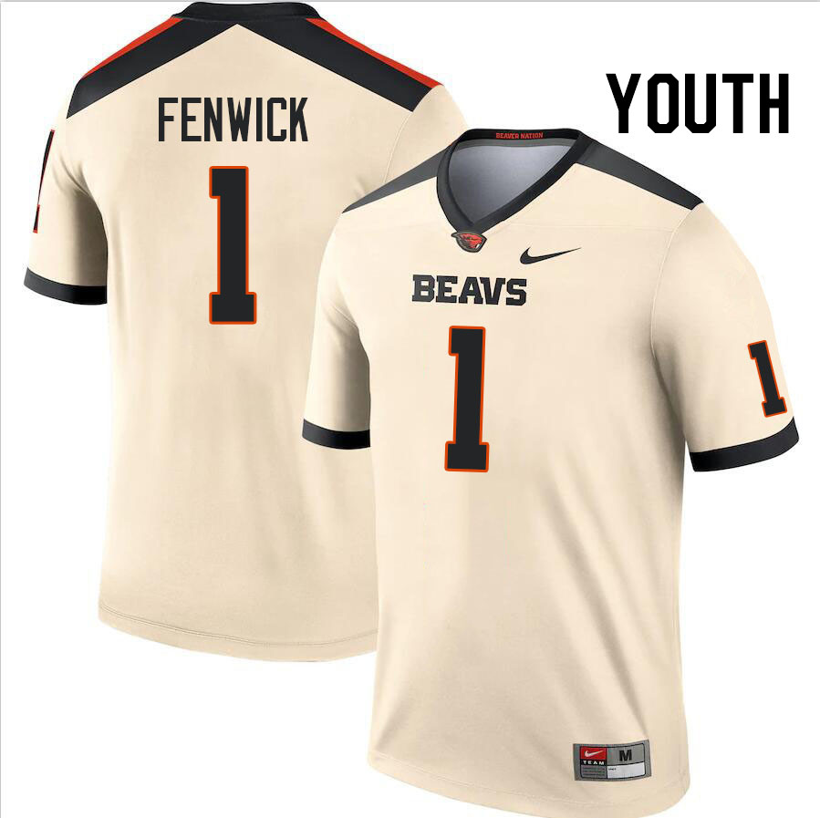 Youth #1 Deshaun Fenwick Oregon State Beavers College Football Jerseys Stitched Sale-Cream
